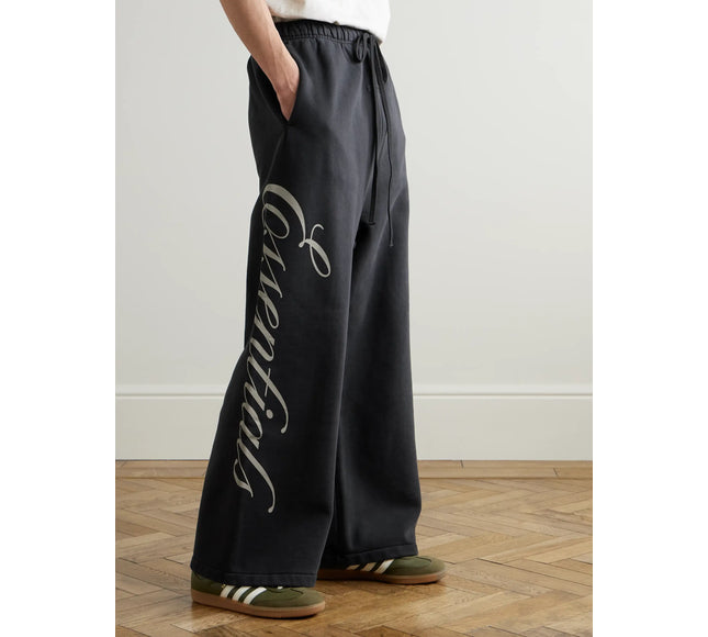 FEAR OF GOD ESSENTIALS Logo-Print Cotton-Jersey Sweatpants - Black