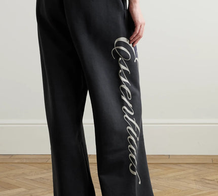 FEAR OF GOD ESSENTIALS Logo-Print Cotton-Jersey Sweatpants - Black