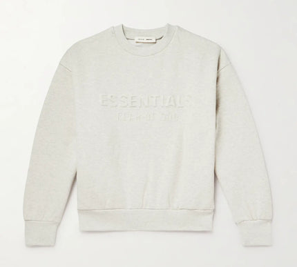 FEAR OF GOD ESSENTIALS Logo-Embossed Cotton-Blend Jersey Sweatshirt - Gray