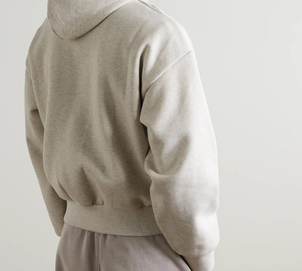 FEAR OF GOD ESSENTIALS Logo-Embossed Cotton-Blend Jersey Hoodie - Dark Gray