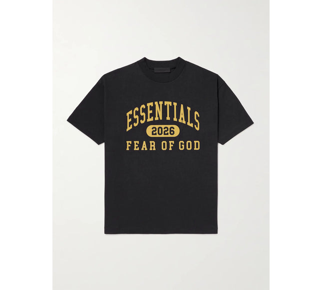 FEAR OF GOD ESSENTIALS Logo-Print Cotton-Jersey T-Shirt - Black