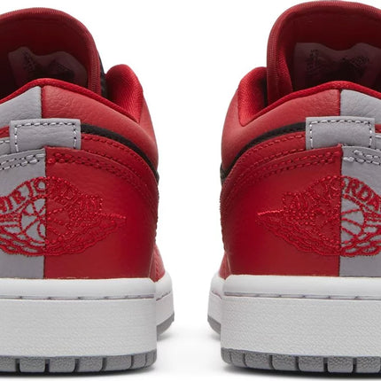 Nike Womens Air Jordan 1 Low SE Sneakers - 'Split - Gym Red Cement Grey'