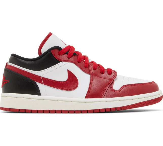 Nike Womens Air Jordan 1 Low Sneakers - 'White Gym Red'