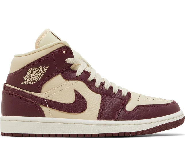 Nike Womens Air Jordan 1 Mid SE Sneakers - 'Split - Beach Cherrywood'