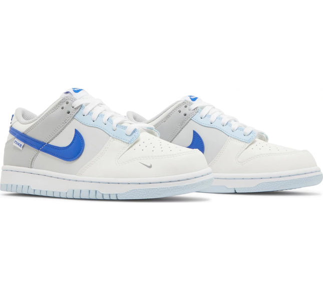 Nike Grade School Womens Dunk Low Sneakers - 'Just Stitch It - Hyper Royal'
