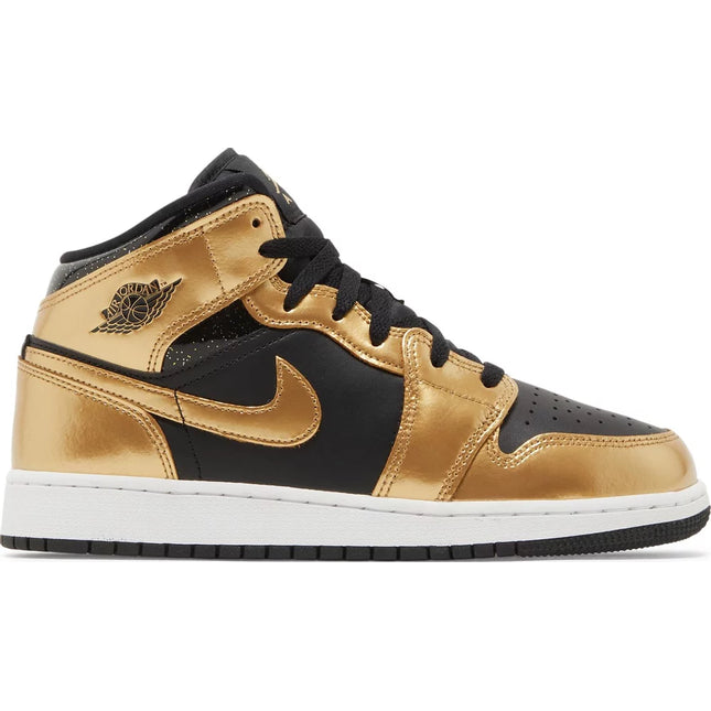 Air Jordan 1 Mid SE GS 'Metallic Gold Black'