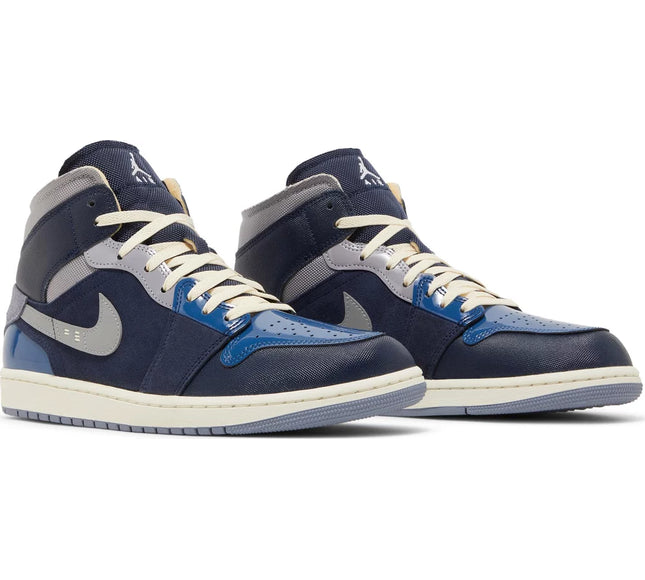 Nike Mens Air Jordan 1 Mid SE Craft Sneakers - 'Inside Out - Obsidian'