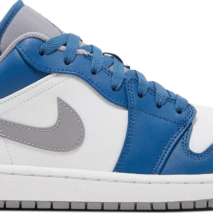 Nike Grade School Womens Air Jordan 1 Low Sneakers - 'True Blue Cement'
