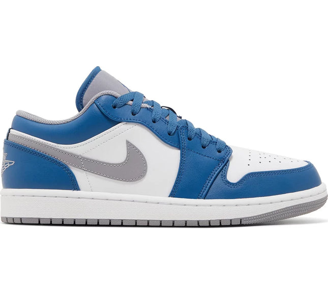 Nike Grade School Womens Air Jordan 1 Low Sneakers - 'True Blue Cement'