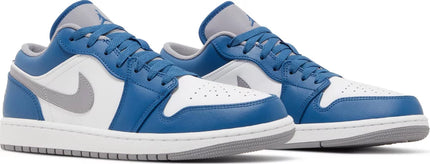 Nike Grade School Womens Air Jordan 1 Low Sneakers - 'True Blue Cement'