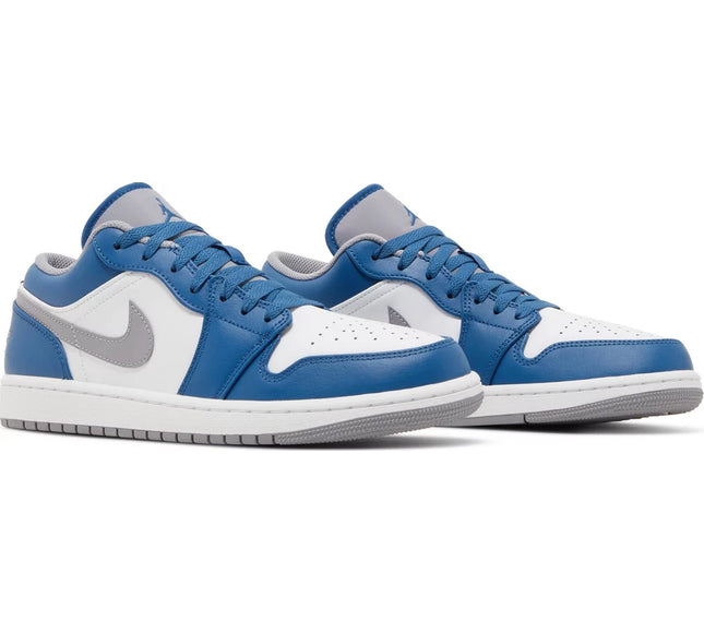 Nike Grade School Womens Air Jordan 1 Low Sneakers - 'True Blue Cement'