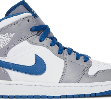 Nike Mens Air Jordan 1 Mid Sneakers - 'Cement True Blue'