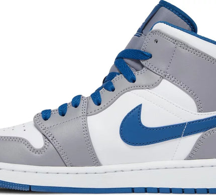Nike Mens Air Jordan 1 Mid Sneakers - 'Cement True Blue'