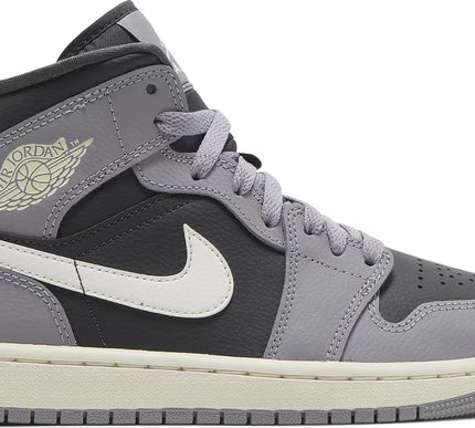 Nike Womens Air Jordan 1 Mid Sneakers - 'Cement Grey'