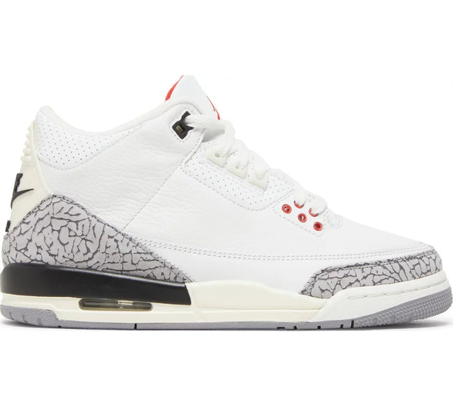 Nike Grade School Womens Air Jordan 3 Retro Sneakers - 'White Cement Reimagined'