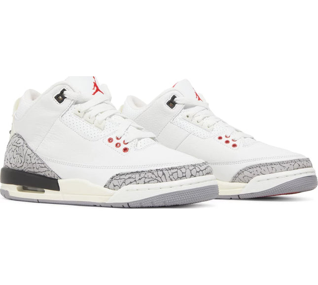 Nike Grade School Womens Air Jordan 3 Retro Sneakers - 'White Cement Reimagined'