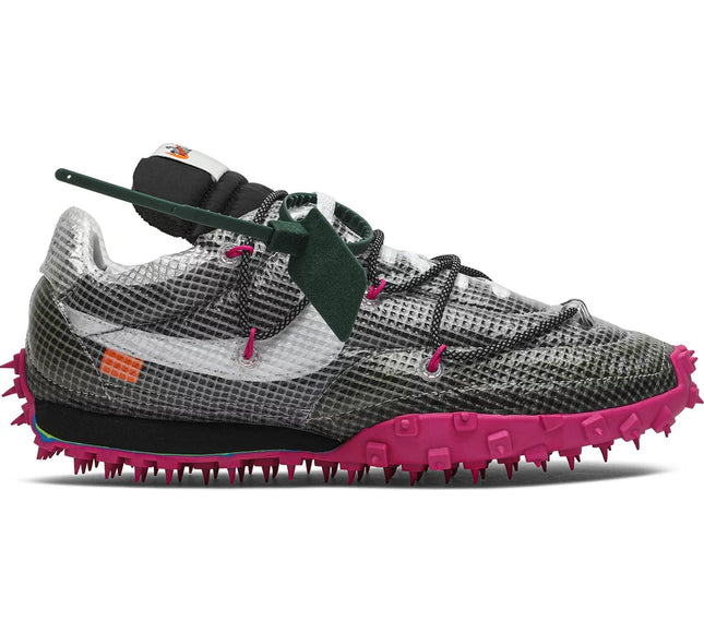 Nike Womens Off-White x Wmns Waffle Racer Sneakers - 'Fuchsia'
