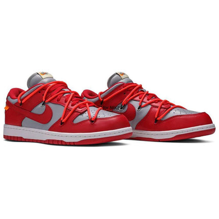 Nike Mens Off-White x Dunk Low Sneakers - 'University Red'