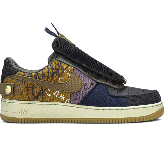 Nike Mens Travis Scott x Air Force 1 Low Sneakers - 'Cactus Jack'