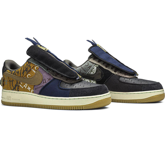 Nike Mens Travis Scott x Air Force 1 Low Sneakers - 'Cactus Jack'