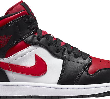 Nike Mens Air Jordan 1 Mid Sneakers - 'Bred Toe'