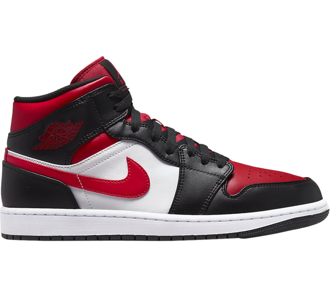 Nike Mens Air Jordan 1 Mid Sneakers - 'Bred Toe'