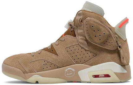 Nike Mens Travis Scott x Air Jordan 6 Retro Sneakers - 'British Khaki'