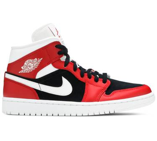 Nike Womens Air Jordan 1 Mid Sneakers - 'Gym Red Black'