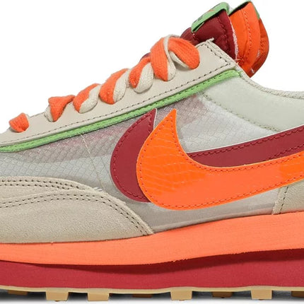 Nike Mens Sacai x Clot x LDWaffle Sneakers - 'Net Orange Blaze'