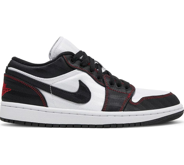 Nike Womens Air Jordan 1 Low SE Utility Sneakers - 'White Black Red'