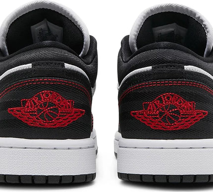 Nike Womens Air Jordan 1 Low SE Utility Sneakers - 'White Black Red'