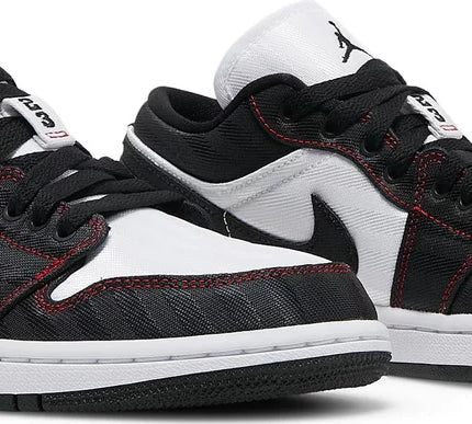 Nike Womens Air Jordan 1 Low SE Utility Sneakers - 'White Black Red'