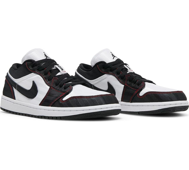 Nike Womens Air Jordan 1 Low SE Utility Sneakers - 'White Black Red'