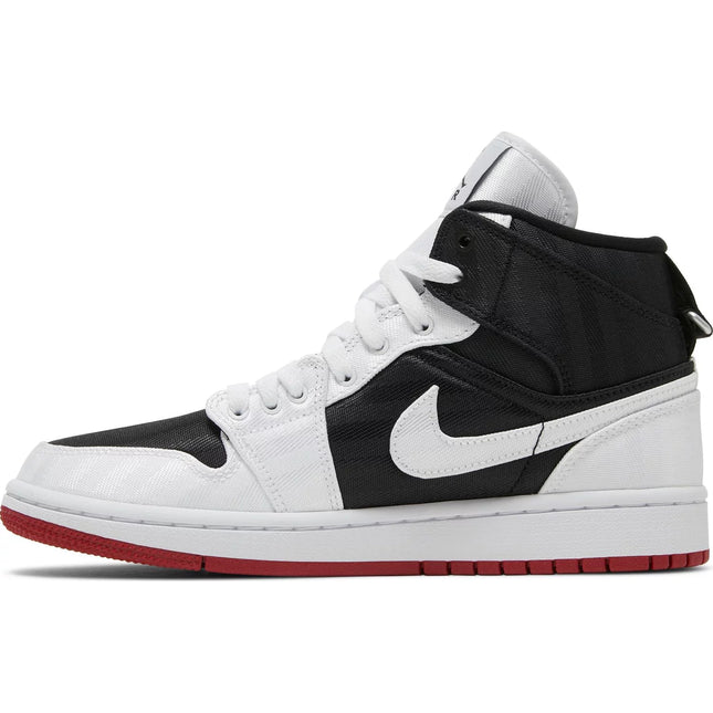 Wmns Air Jordan 1 Mid SE Utility 'White Black Gym Red'