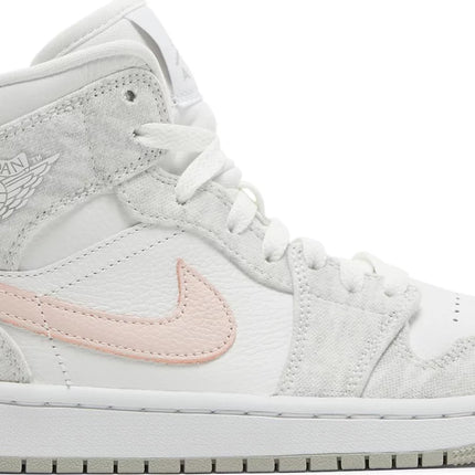 Nike Womens Air Jordan 1 Mid SE Sneakers - 'White Light Iron Ore'