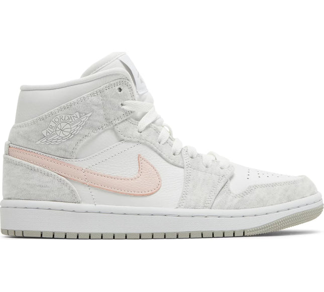 Nike Womens Air Jordan 1 Mid SE Sneakers - 'White Light Iron Ore'
