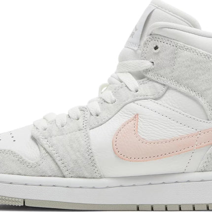 Nike Womens Air Jordan 1 Mid SE Sneakers - 'White Light Iron Ore'