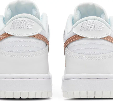 Nike Grade School Womens Dunk Low Sneakers - 'White Metallic Red Bronze'