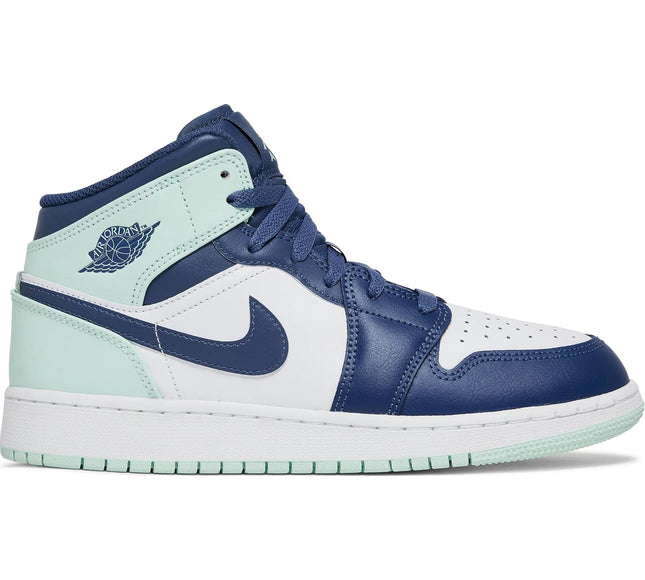 Nike Grade School Womens Air Jordan 1 Mid Sneakers - 'Blue Mint'