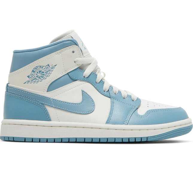 Nike Womens Air Jordan 1 Mid Sneakers - 'University Blue'