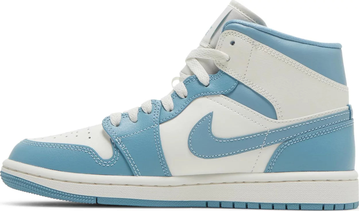 Nike Womens Air Jordan 1 Mid Sneakers University Blue SOLESTREET