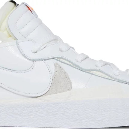Nike Mens Sacai x Blazer Low Sneakers - 'White Patent'
