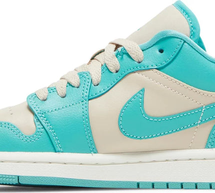 Nike Womens Air Jordan 1 Low Sneakers - 'Tropical Teal Sandy Beige'