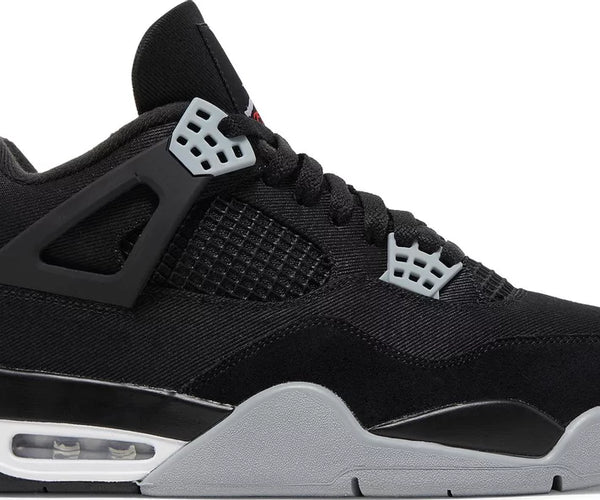 Nike Mens Air Jordan 4 Retro SE Sneakers Black Canvas SOLESTREET