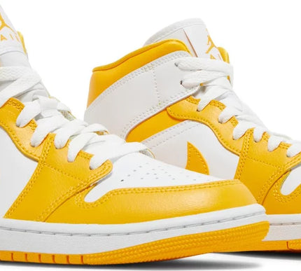 Nike Womens Air Jordan 1 Mid Sneakers - 'University Gold'