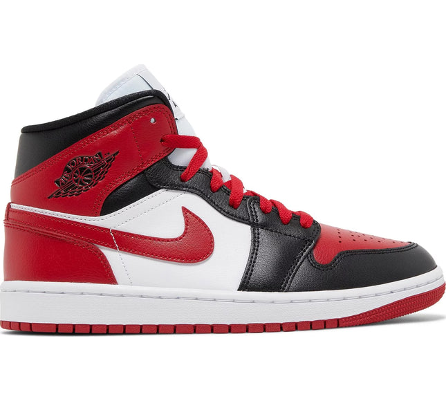 Nike Womens Air Jordan 1 Mid Sneakers - 'Alternate Bred Toe'