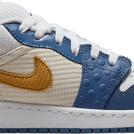 Nike Grade School Womens Air Jordan 1 Low SE Sneakers - 'Patchwork - French Blue'