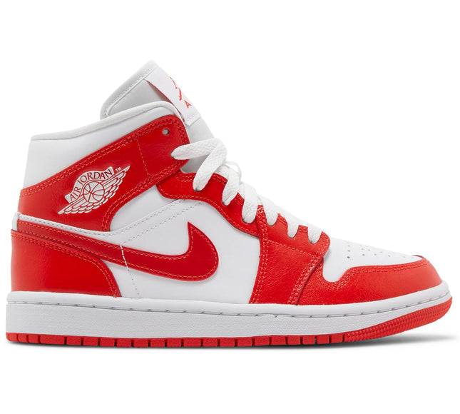 Nike Womens Air Jordan 1 Mid Sneakers - 'Habanero Red'