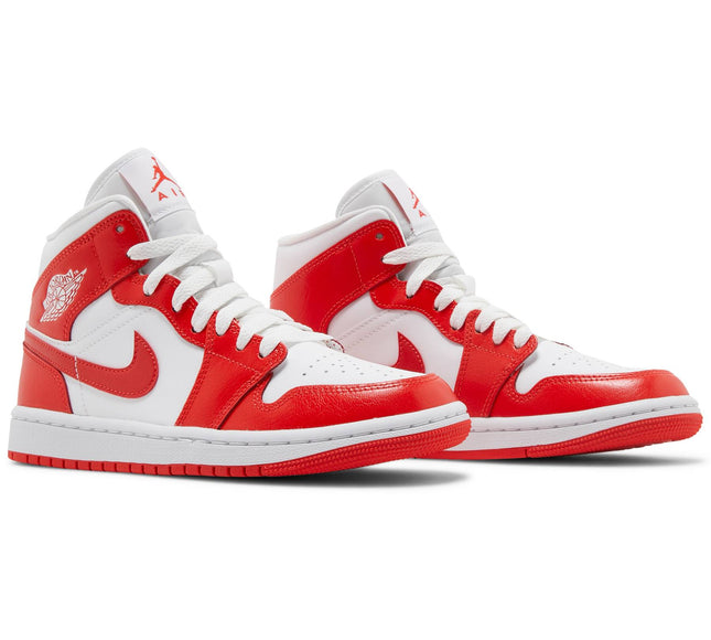 Nike Womens Air Jordan 1 Mid Sneakers - 'Habanero Red'