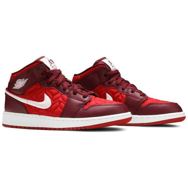 Air Jordan 1 Mid SE GS 'Red Quilt'